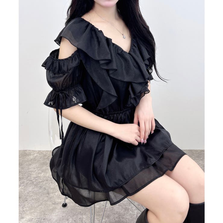 7月値上げします【Black collection】フリルミニワンピース フリルミニワンピース | DRESS | OBLI