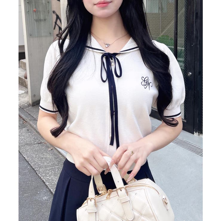 12Gセーラーカラー配色ニットカーディガン | INGNI  | 詳細画像10 