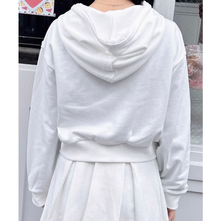 レース付胸ロゴ裏毛ショートZIPパーカー | INGNI  | 詳細画像21 