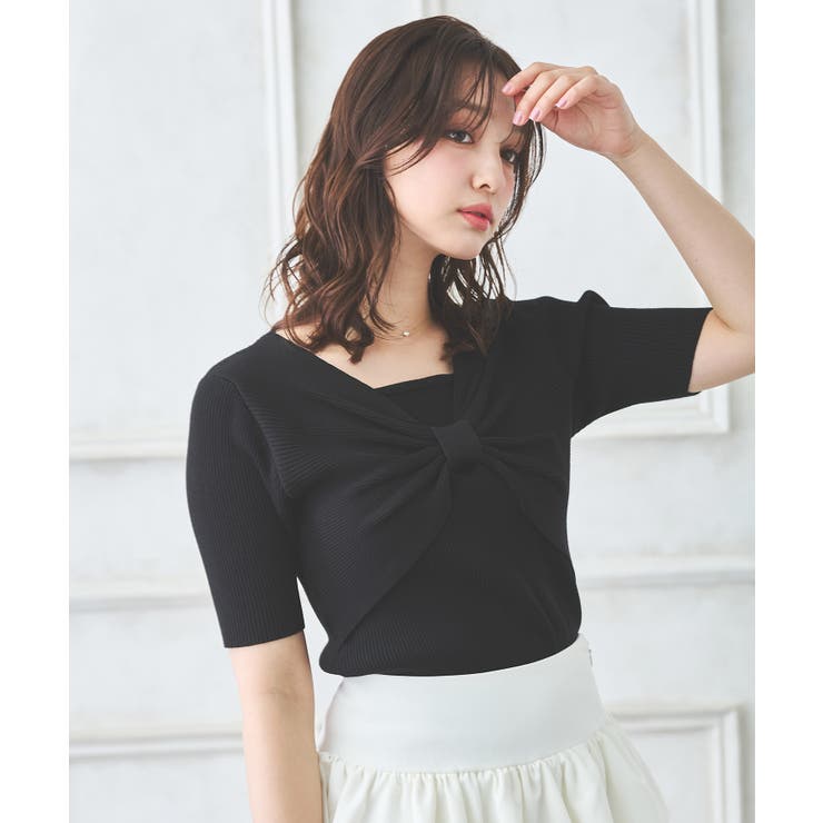 【WEB限定】リボンレイヤード風ニット | INGNI  | 詳細画像1 