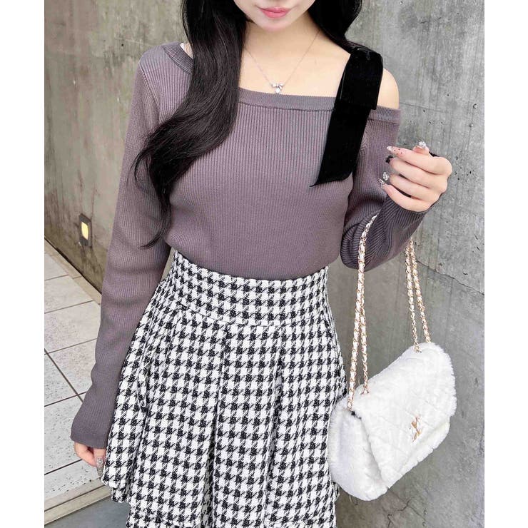 12Gリブワンショルベロアリボンニット | INGNI  | 詳細画像14 