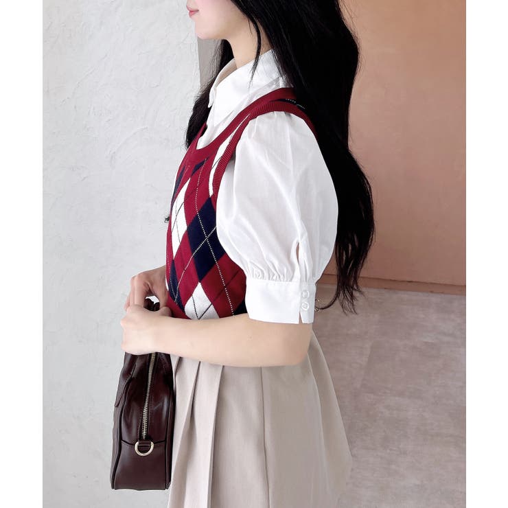 アーガイルニットベスト+シャツセット[品番：INGW0010991]｜INGNI