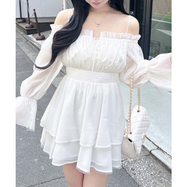 チュールオフショルミニワンピ | INGNI  | 詳細画像1 