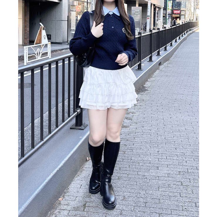 【WEB限定】ケーブルダブルカラーポロニット | INGNI  | 詳細画像22 