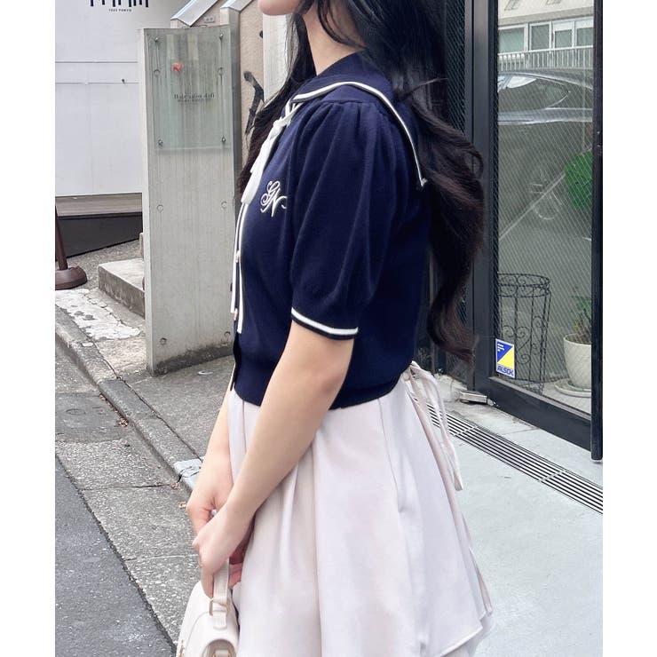 12Gセーラーカラー配色ニットカーディガン | INGNI  | 詳細画像17 