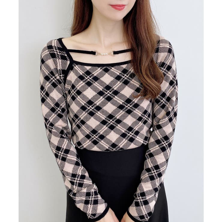 12Gパールビット付きチェックJQニット | INGNI  | 詳細画像15 