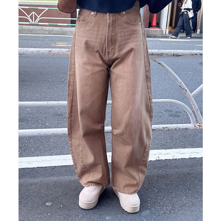 ブラウン | デニムカーブパンツ | INGNI 