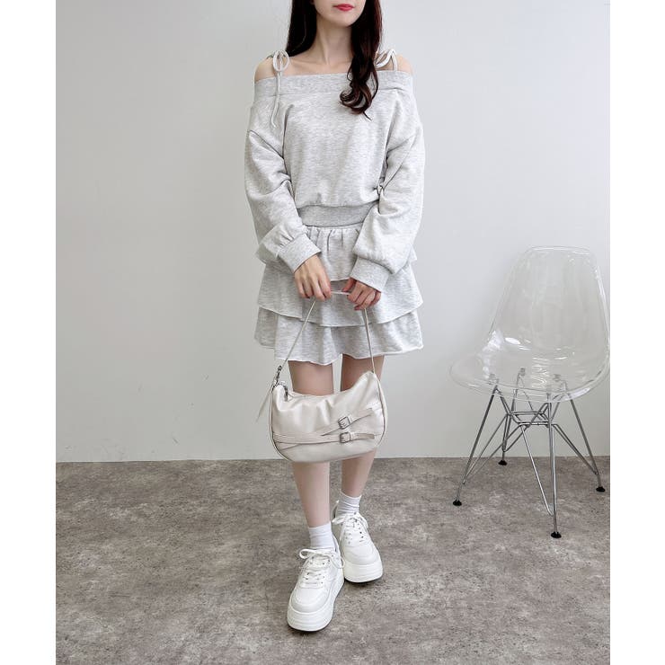 肩リボンオフショル裏毛トップス | INGNI  | 詳細画像4 