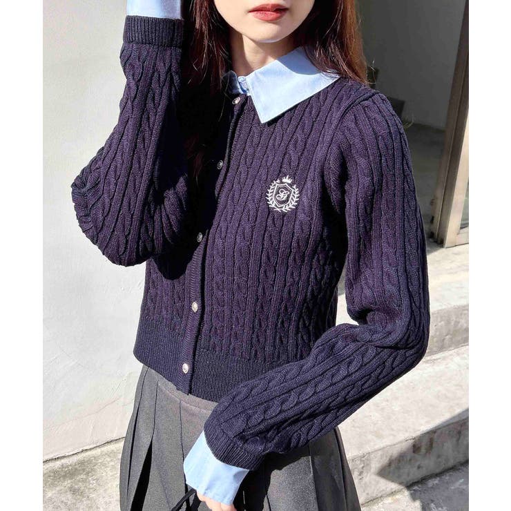 12G シャツレイヤード風ケーブルニット | INGNI  | 詳細画像8 