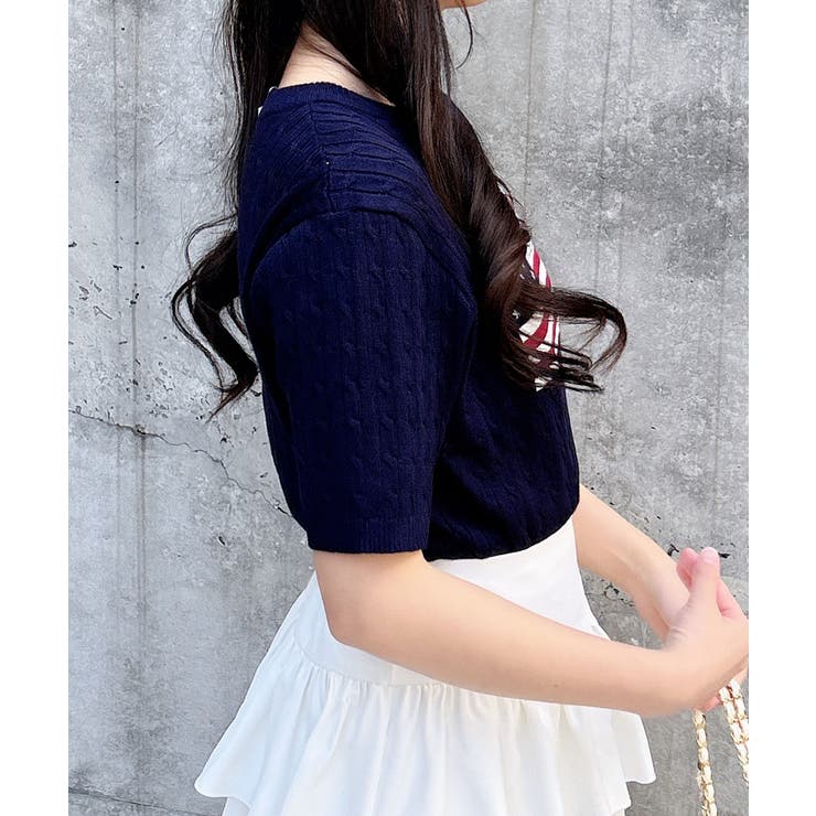 【WEB限定】国旗柄ジャガード半袖ニット | INGNI  | 詳細画像13 