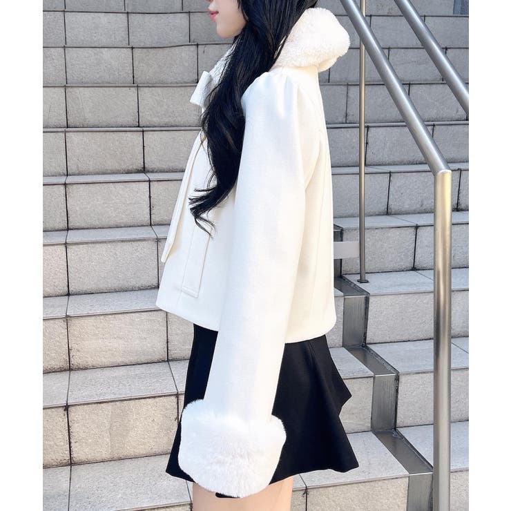 マルチWAY BIGリボンショート丈コート[品番：INGW0011299]｜INGNI