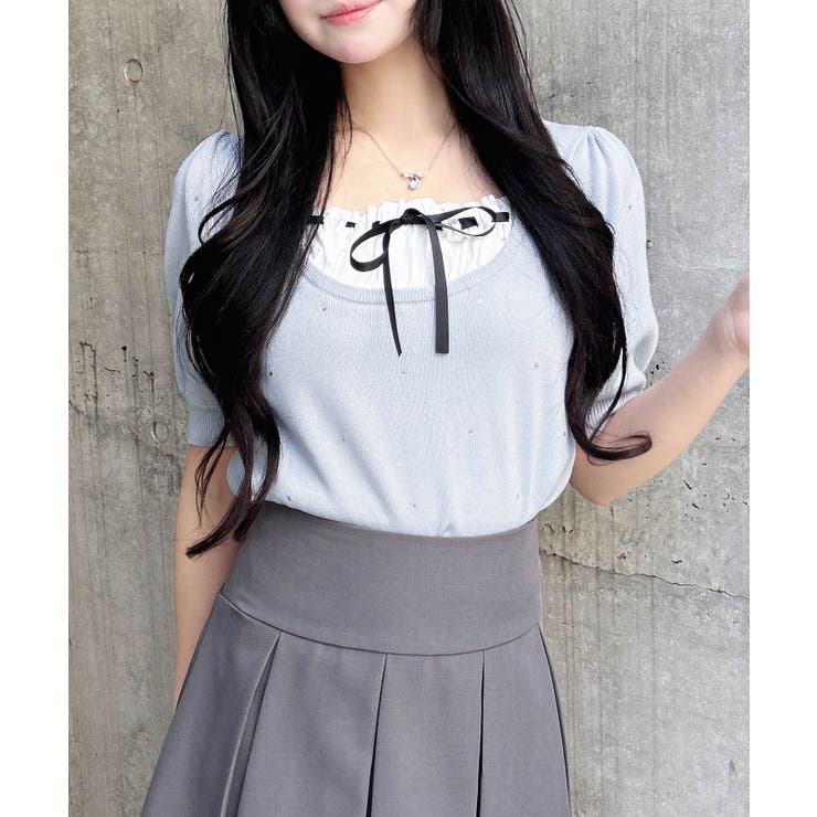 12Gビジュー飛ばしレイヤード風ニット | INGNI  | 詳細画像13 