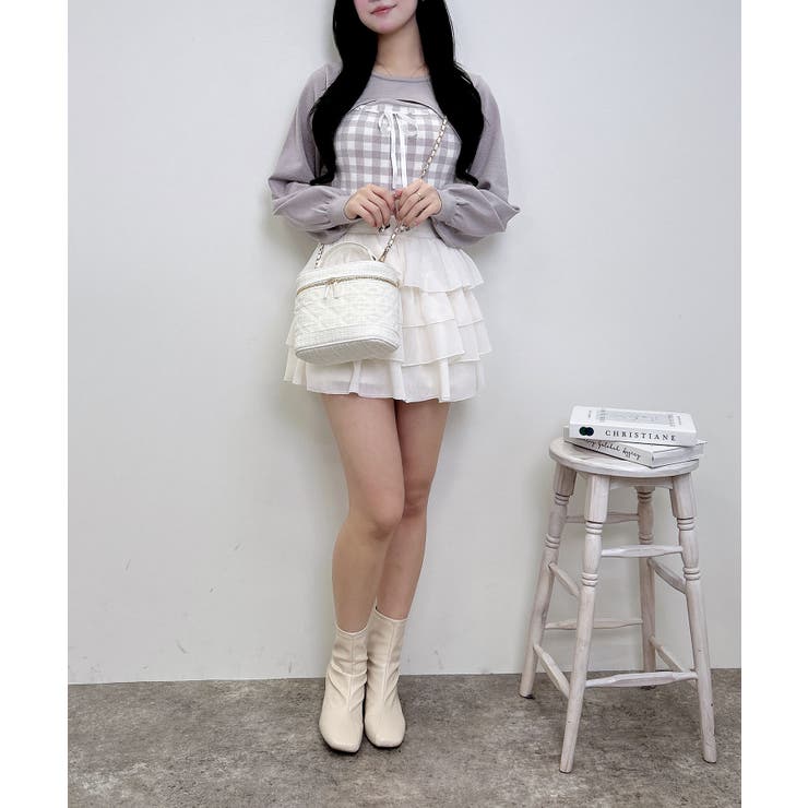 12Gギンガムチェック柄デコルテオープンニット | INGNI  | 詳細画像17 