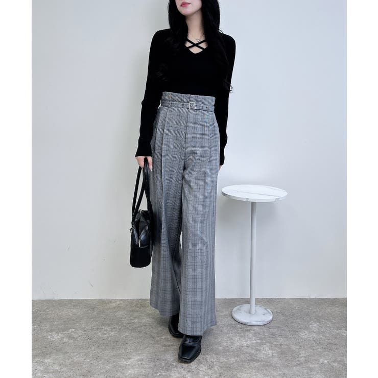 共ベルト付きグレンチェックワイドパンツ | INGNI  | 詳細画像6 