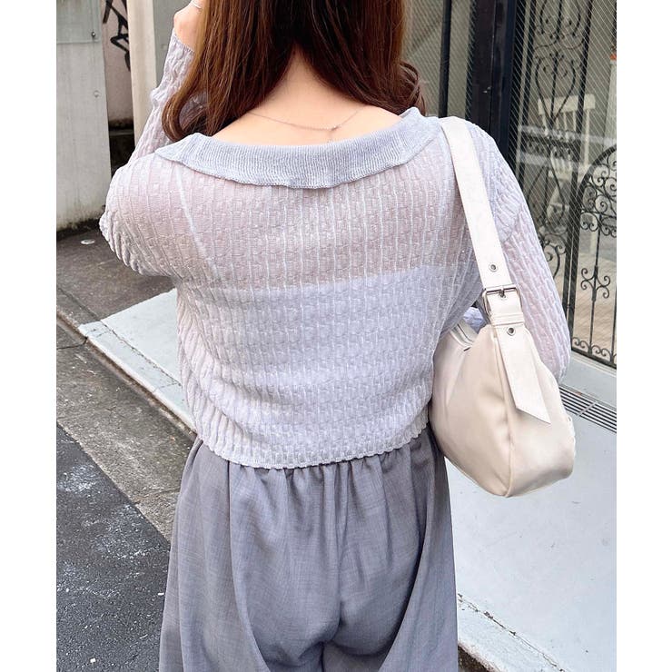 WEB限定】シアーフリルニットカーディガン[品番：INGW0010699]｜INGNI