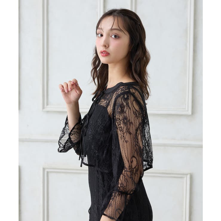 クロ/A | レースリボンブラウス+キャミワンピースセット | INGNI 