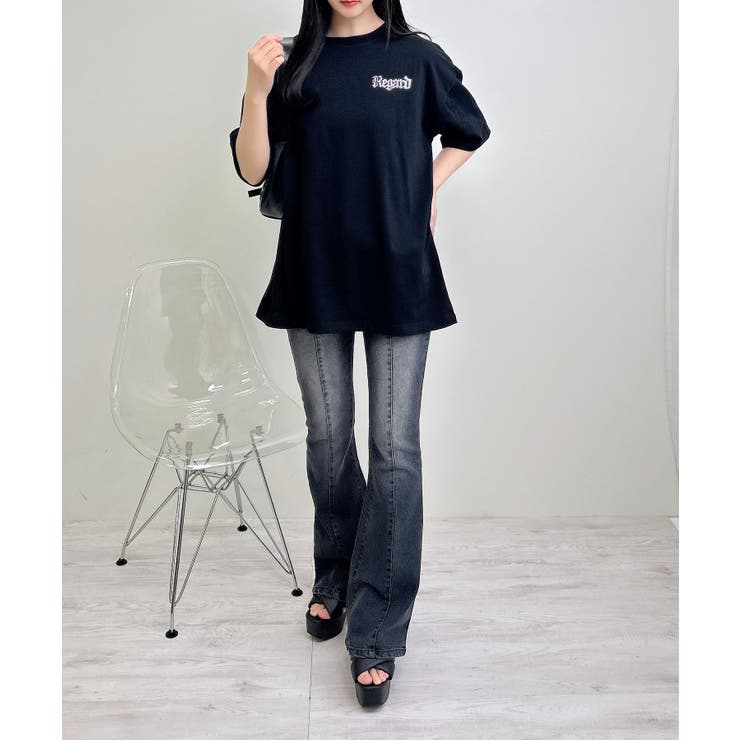 【美品】SNIDEL ハイウエストフレアデニムパンツ 00 ブラック スナイデル SNIDEL Sustainableストレッチフレアデニムパンツ