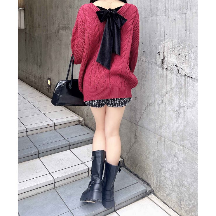 5G Backベロアリボンケーブルチュニックニット | INGNI  | 詳細画像34 