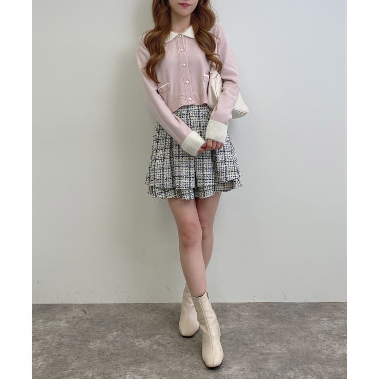 12Gフェザー衿配色ニットカーディガン | INGNI  | 詳細画像19 