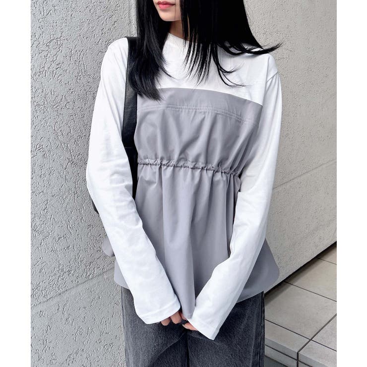 グレー/オフホワイト | ビスチェドッキングトップス | INGNI 