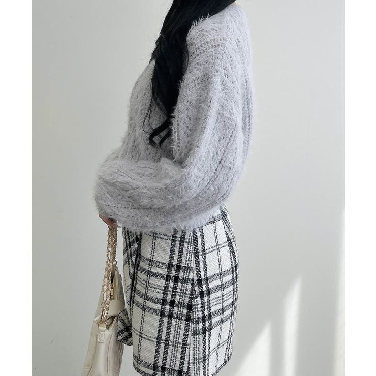 5Gフェザーヤーン透かし柄ニットカーディガン | INGNI  | 詳細画像13 