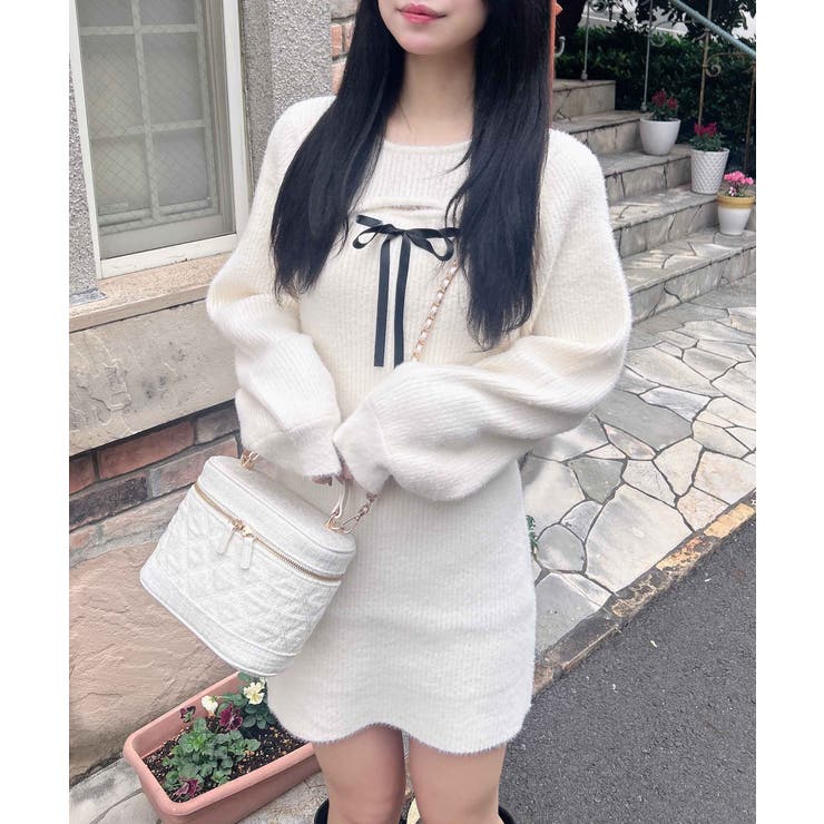 12Gフェザーデコルテオープンニットワンピ | INGNI  | 詳細画像4 