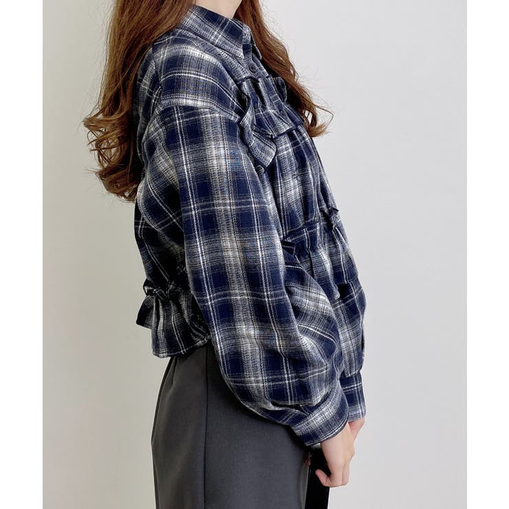 フリルチェック柄ショートシャツ[品番：INGW0011074]｜INGNI （イング