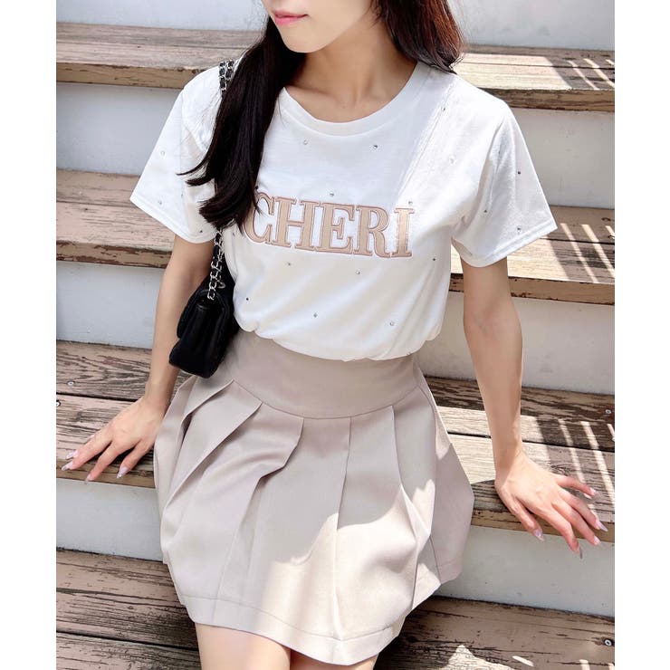 ラインストーン飛ばしラバー貼付T | INGNI  | 詳細画像6 