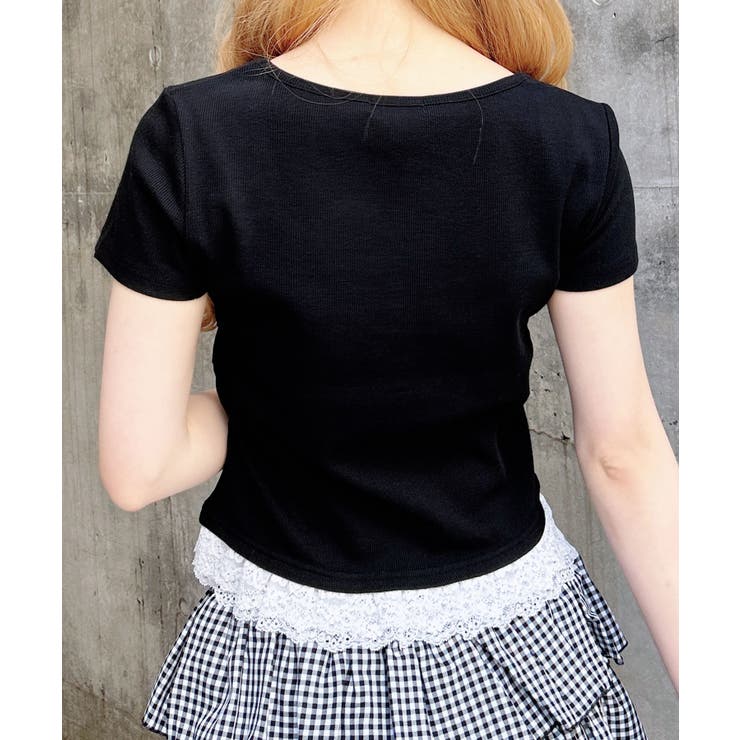 レースレイヤード風リボン付きリブTOPs | INGNI  | 詳細画像39 