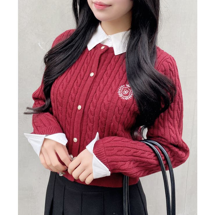 12G シャツレイヤード風ケーブルニット | INGNI  | 詳細画像14 