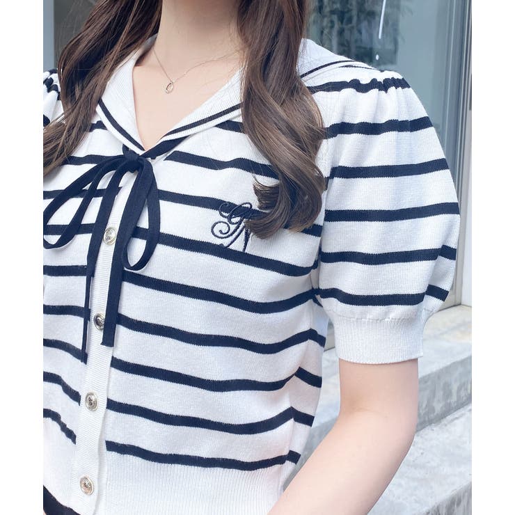 12Gセーラーカラー配色ニットカーディガン | INGNI  | 詳細画像4 