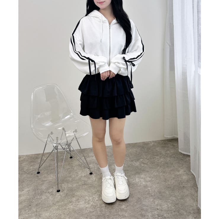 袖リボンショート裏毛ジップパーカー | INGNI  | 詳細画像6 