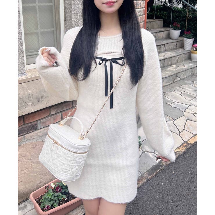 12Gフェザーデコルテオープンニットワンピ | INGNI  | 詳細画像2 