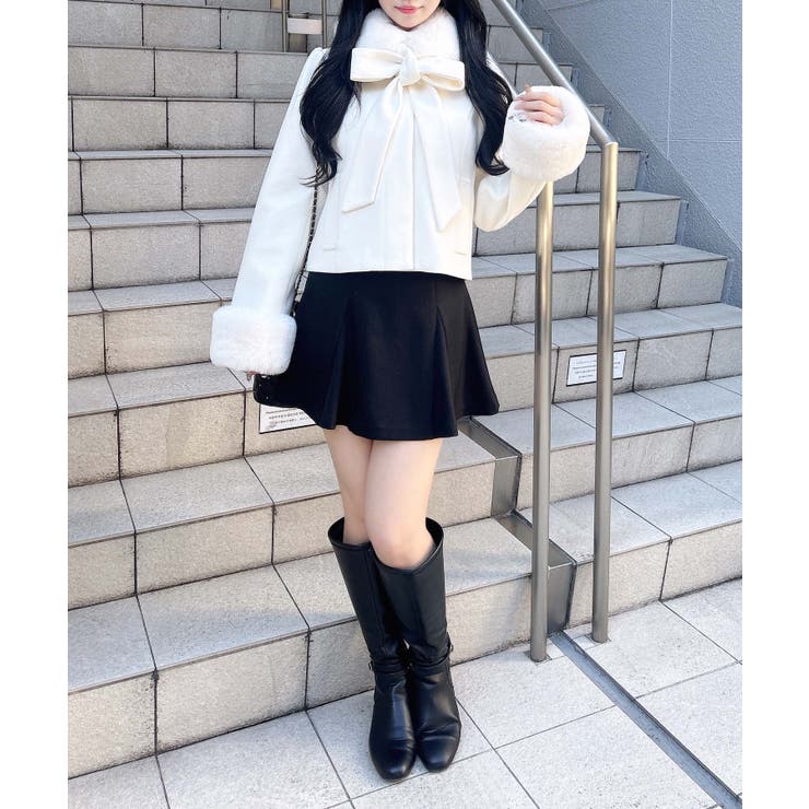 マルチWAY BIGリボンショート丈コート[品番：INGW0011299]｜INGNI