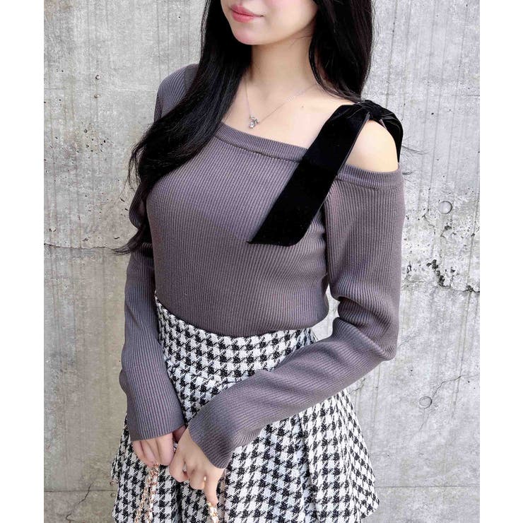 12Gリブワンショルベロアリボンニット | INGNI  | 詳細画像15 