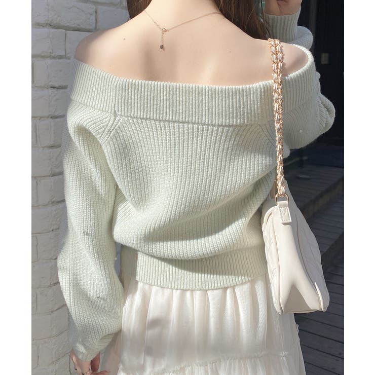 7Gもちもちラメ畦パールビジュ付オフショルニット | INGNI  | 詳細画像19 