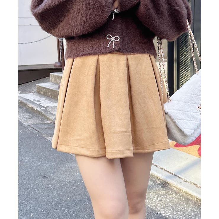 キャメル | スエードボックスプリーツスカパン | INGNI 