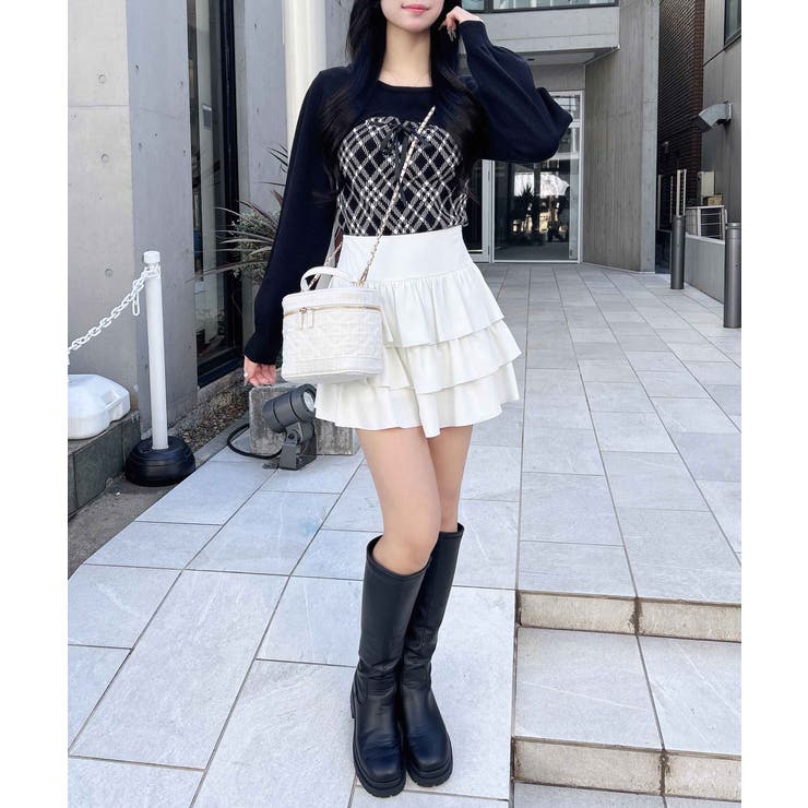 12Gチェック柄デコルテオープンニット | INGNI  | 詳細画像12 