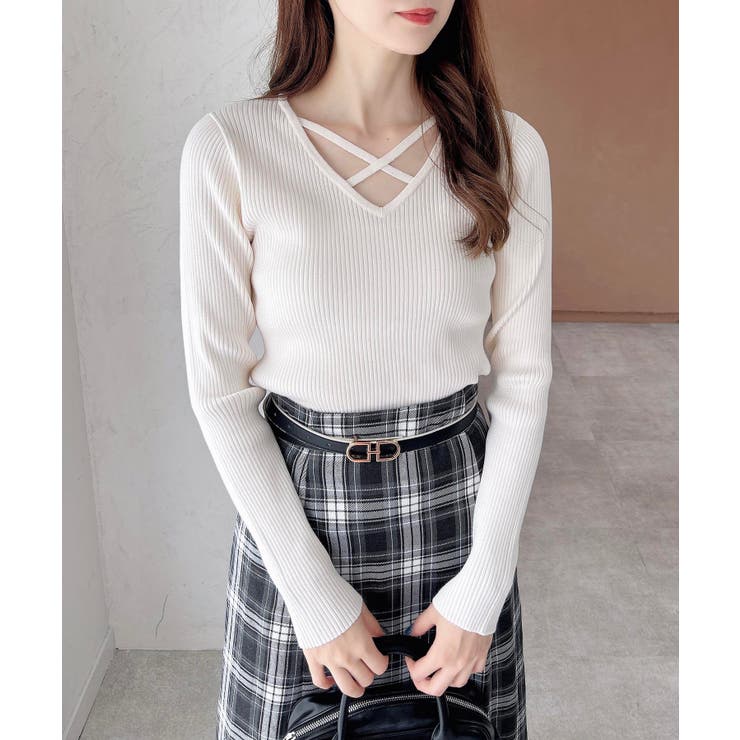 12Gクロスチョーカー長袖ニット | INGNI  | 詳細画像8 