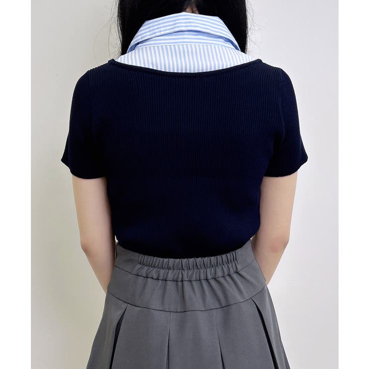 12Gアソート柄シャツドッキング半袖リブニット | INGNI  | 詳細画像18 