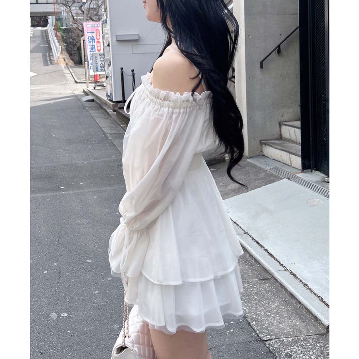 チュールオフショルミニワンピ | INGNI  | 詳細画像4 