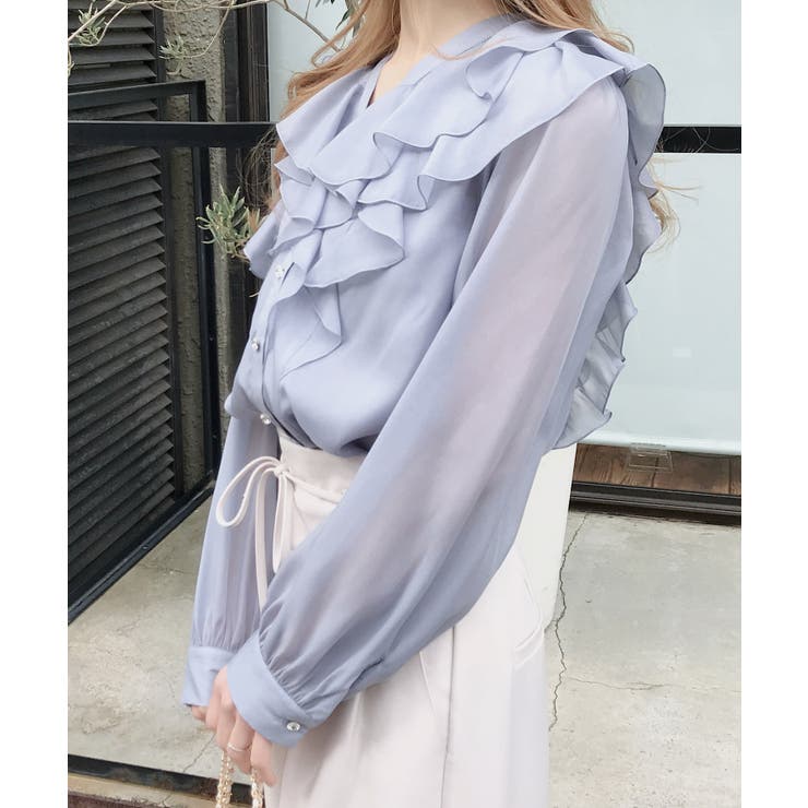 装飾釦ラメシアーフリルブラウス | INGNI  | 詳細画像12 