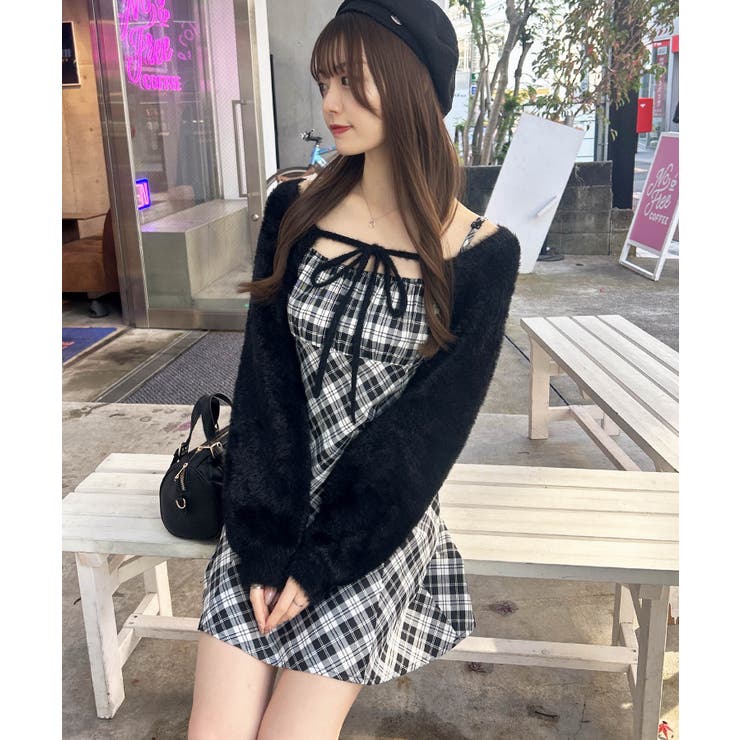 7Gフェザーボレロニット+CK柄ミニキャミワンピ | INGNI  | 詳細画像11 