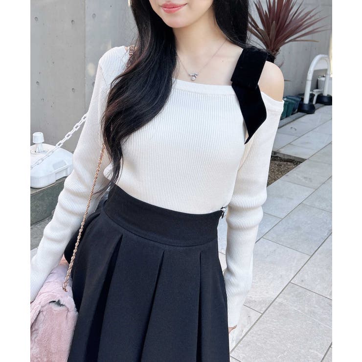 12Gリブワンショルベロアリボンニット | INGNI  | 詳細画像2 