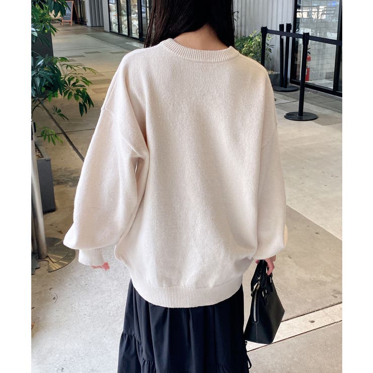 【新品タグ付き】styling/ カシュクールニット　チュニック丈 レディース 刺繍 ヨークデザイン チュニック通販 [0321-55706