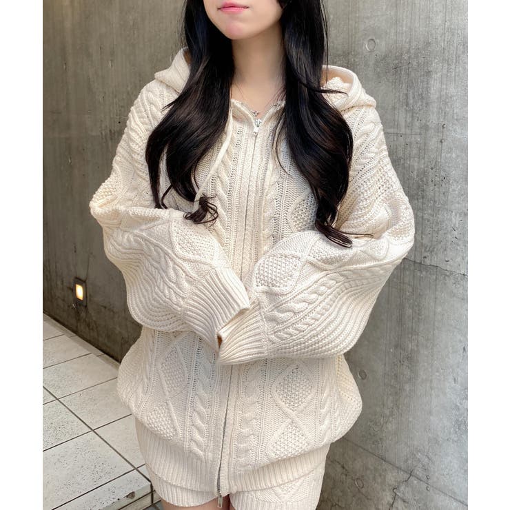 ケーブルBIGニットパーカー | INGNI  | 詳細画像1 