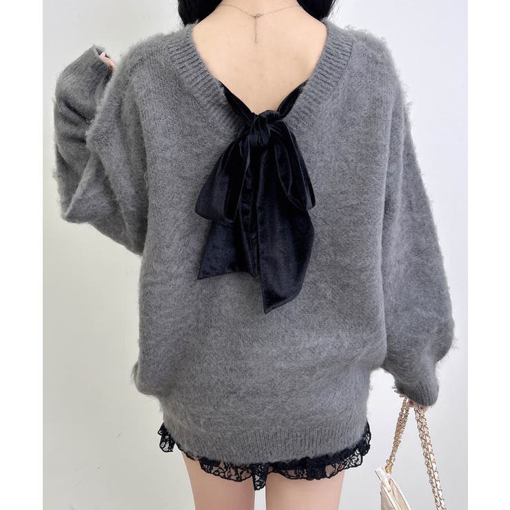 7G Backベロアリボンチュニックシャギーニット | INGNI  | 詳細画像6 