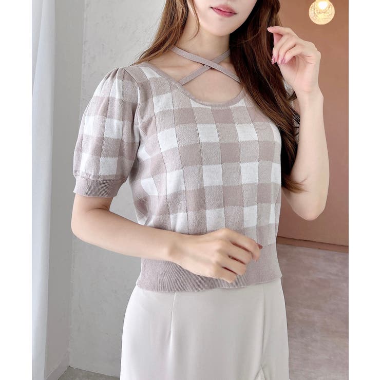 クロスチョーカーチェック柄ニット | INGNI  | 詳細画像10 