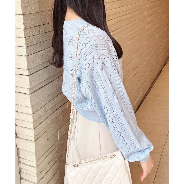 リボン柄パターンメッシュニットカーディガン | INGNI  | 詳細画像22 