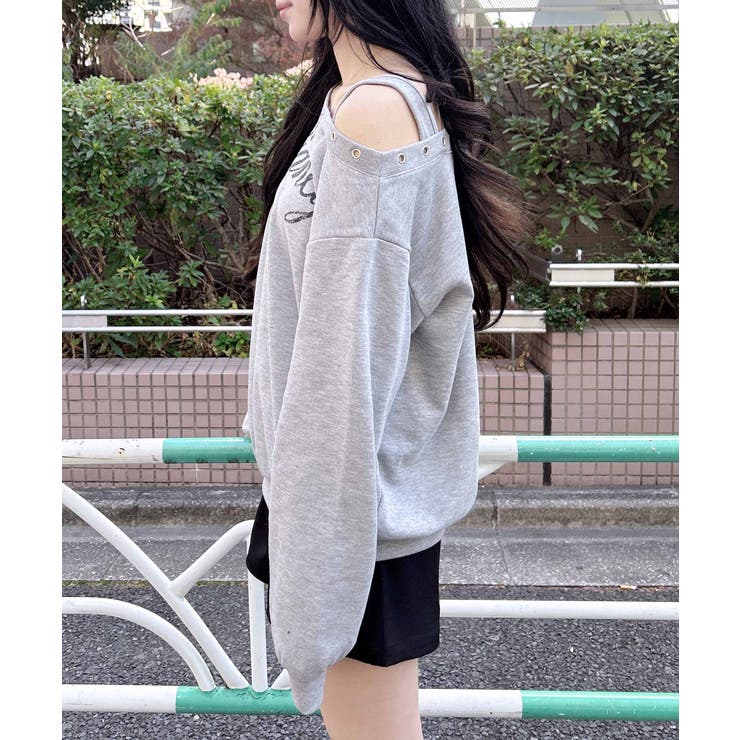 ハトメオフショルロゴ裏毛TOPs | INGNI  | 詳細画像9 